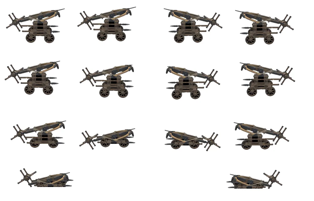 Reptiles and vehicle sprite sheets, ballista sprite sheet, catapult sprite sheet, fantasy weapons, medieval
