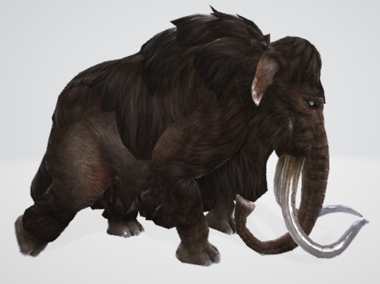 3D animated mammoth