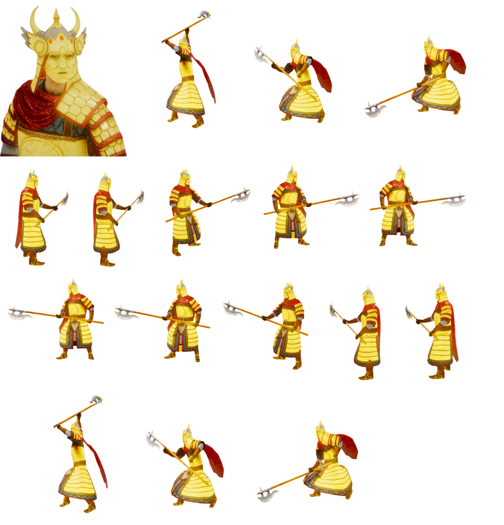 Chinese Warlord character sprite sheet
