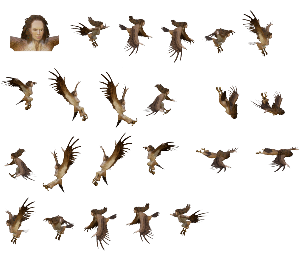 Harpy character sprite sheet full