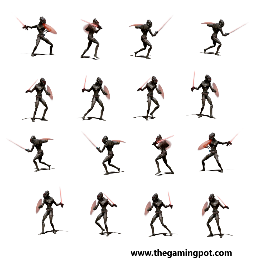 Light Saber trooper character sprite sheet