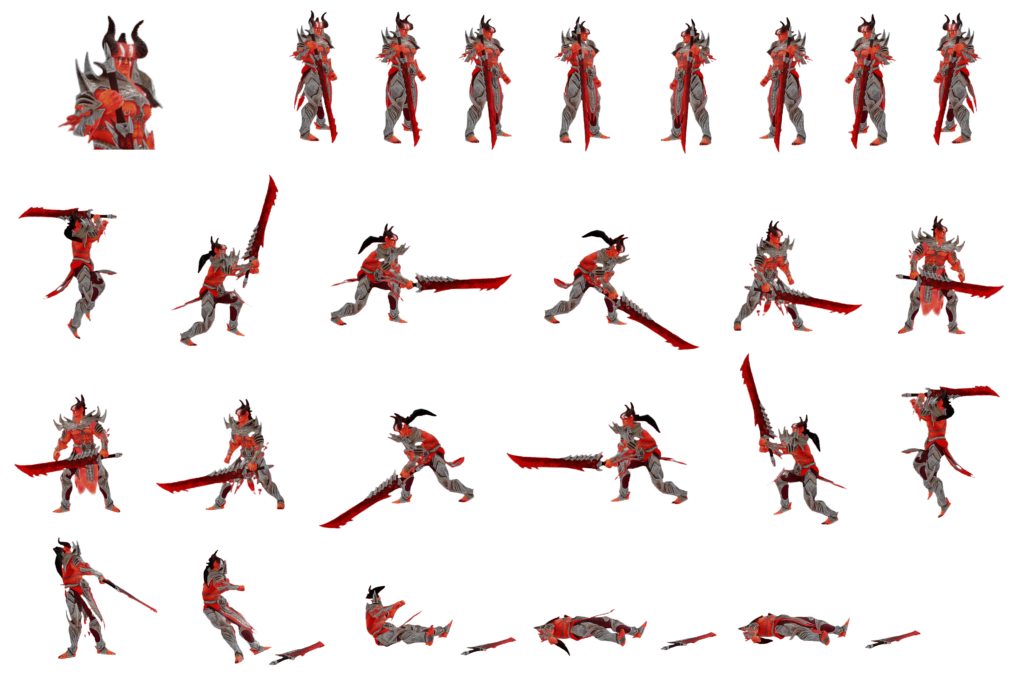 3d rendered high quality 2d sprite sheets
