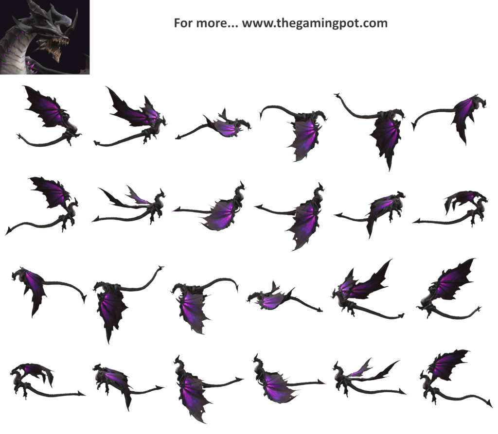 Dark dragon sprite sheet