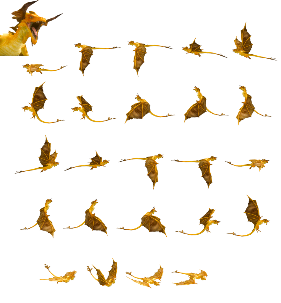 8 directional dragon character sprites
