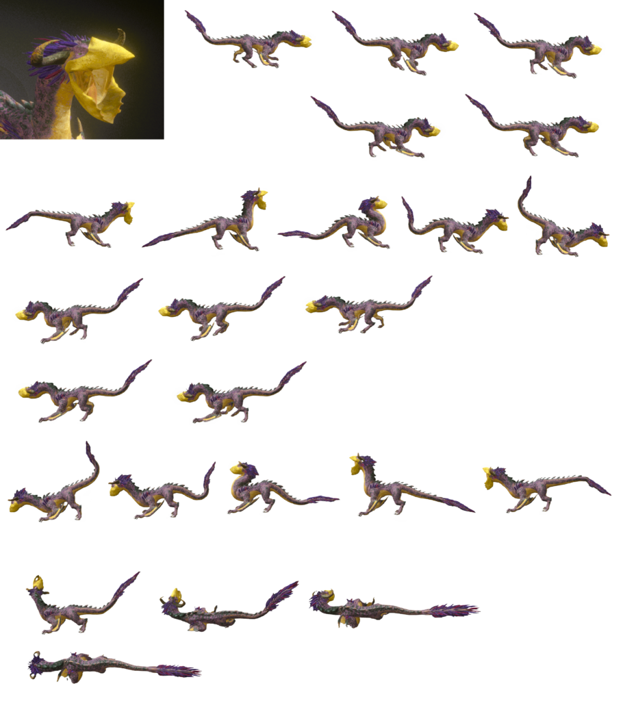 8 directional dragon character sprites