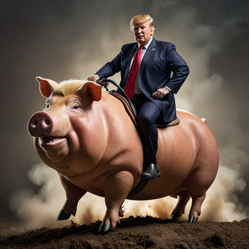 Donald Trump Riding A Fat Pig4