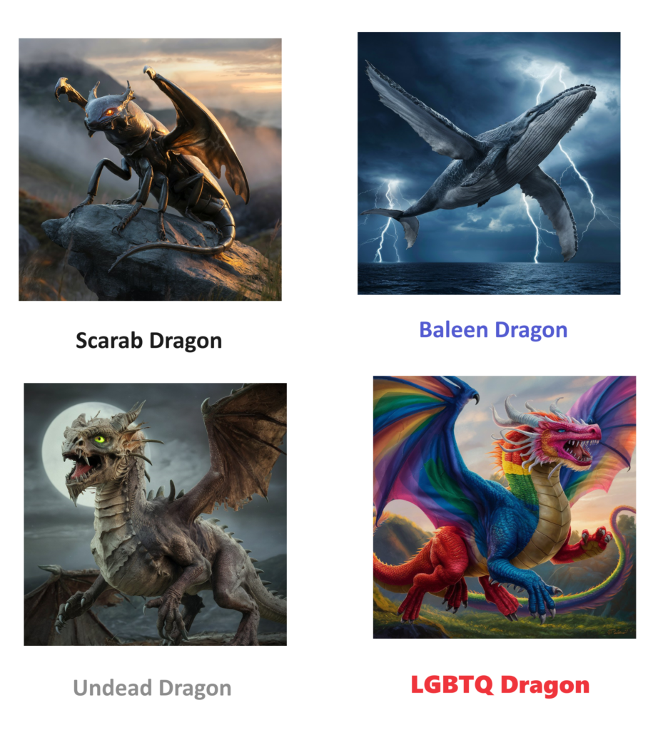 dragons variants 3d art high quality HD wallpaper cover