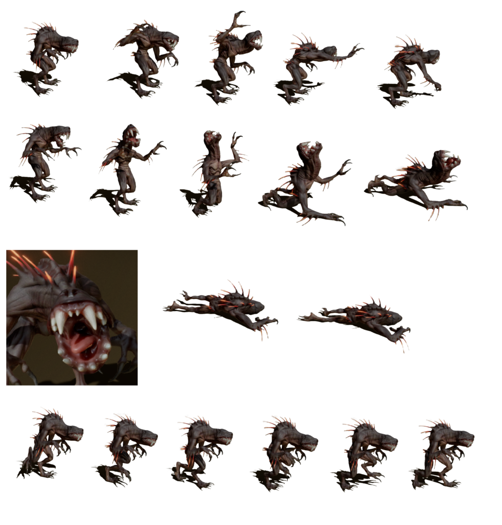 Fang monster comic character sprites