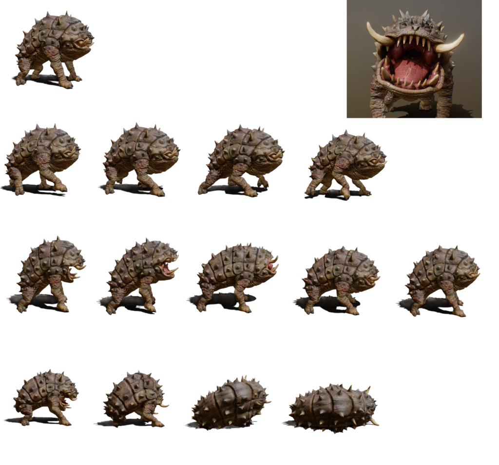 tusker alien character sprite sheet