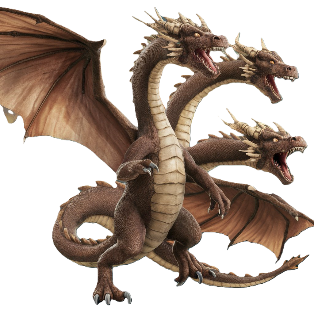 3 headed dragon dragon transparent background