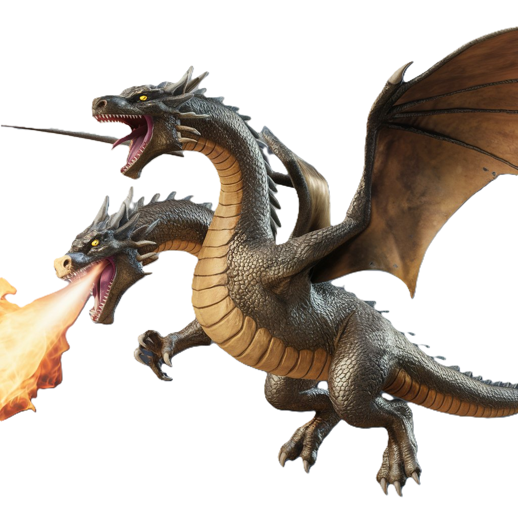 twin dragon transparent background sprite
