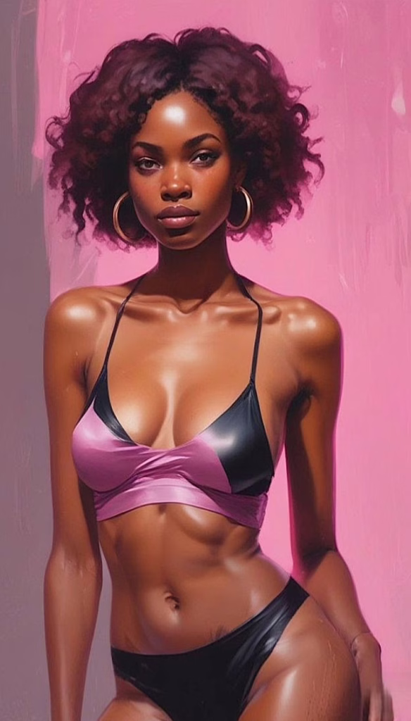 Magenta Hair Brown Girl 3d Wallpaper 3d Wallpaper