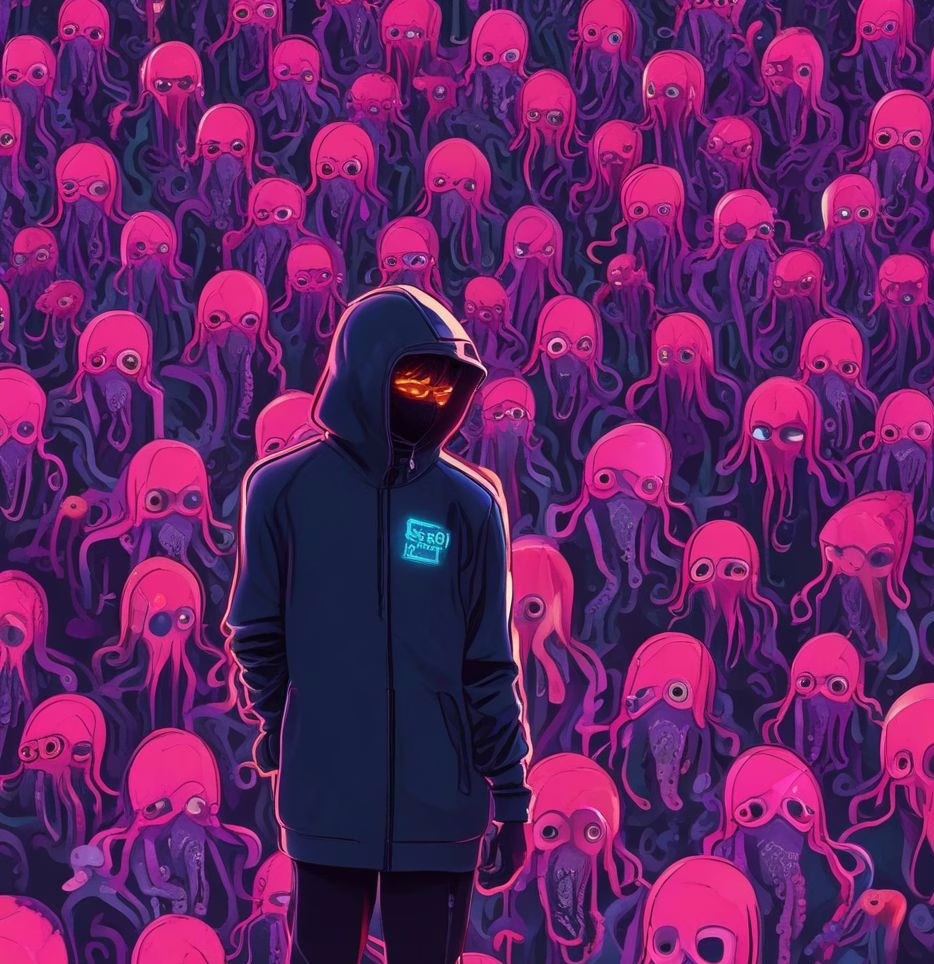 Magenta Squid Game Art 7