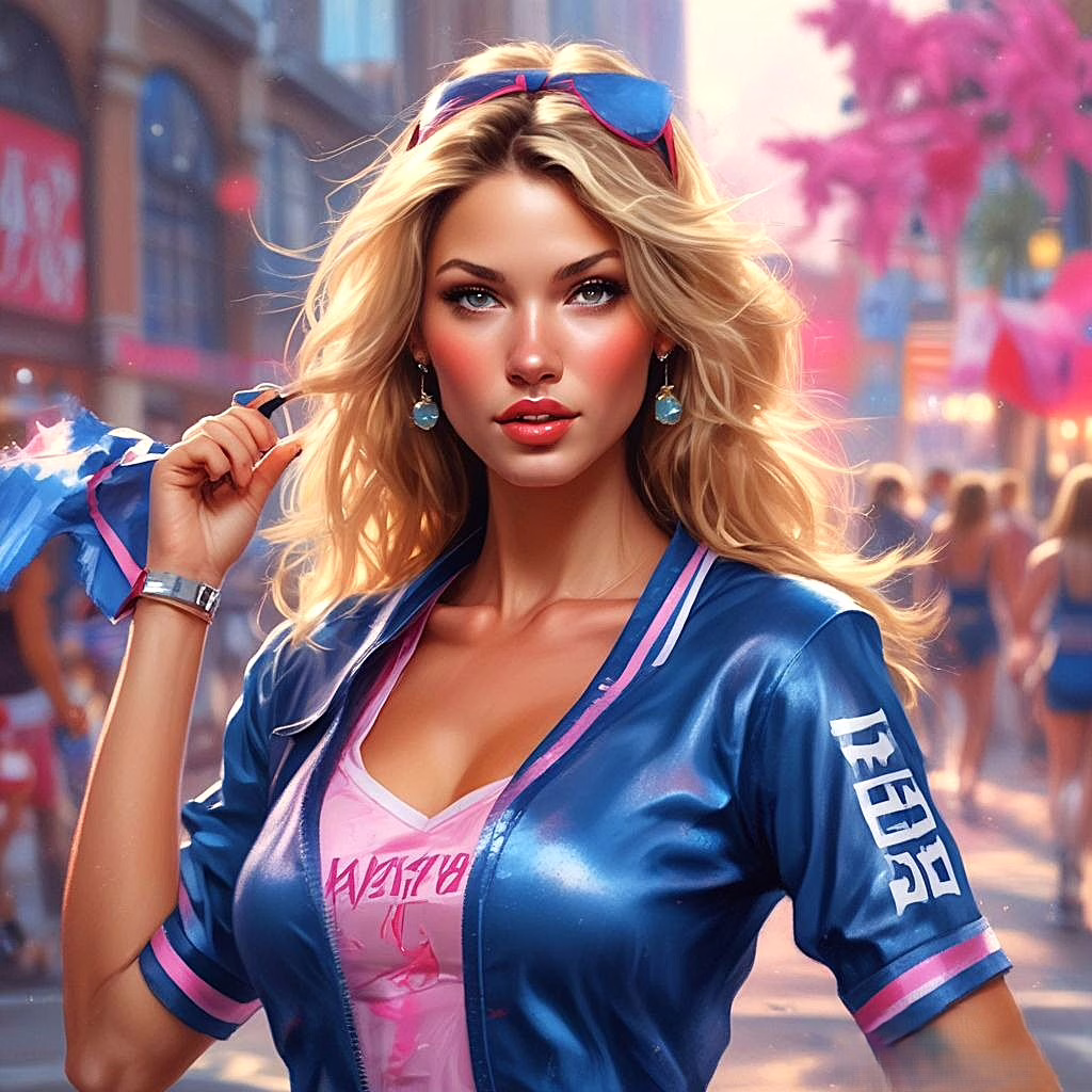High Detailed Cheerleader Girl Wearing Leather HD A2 7