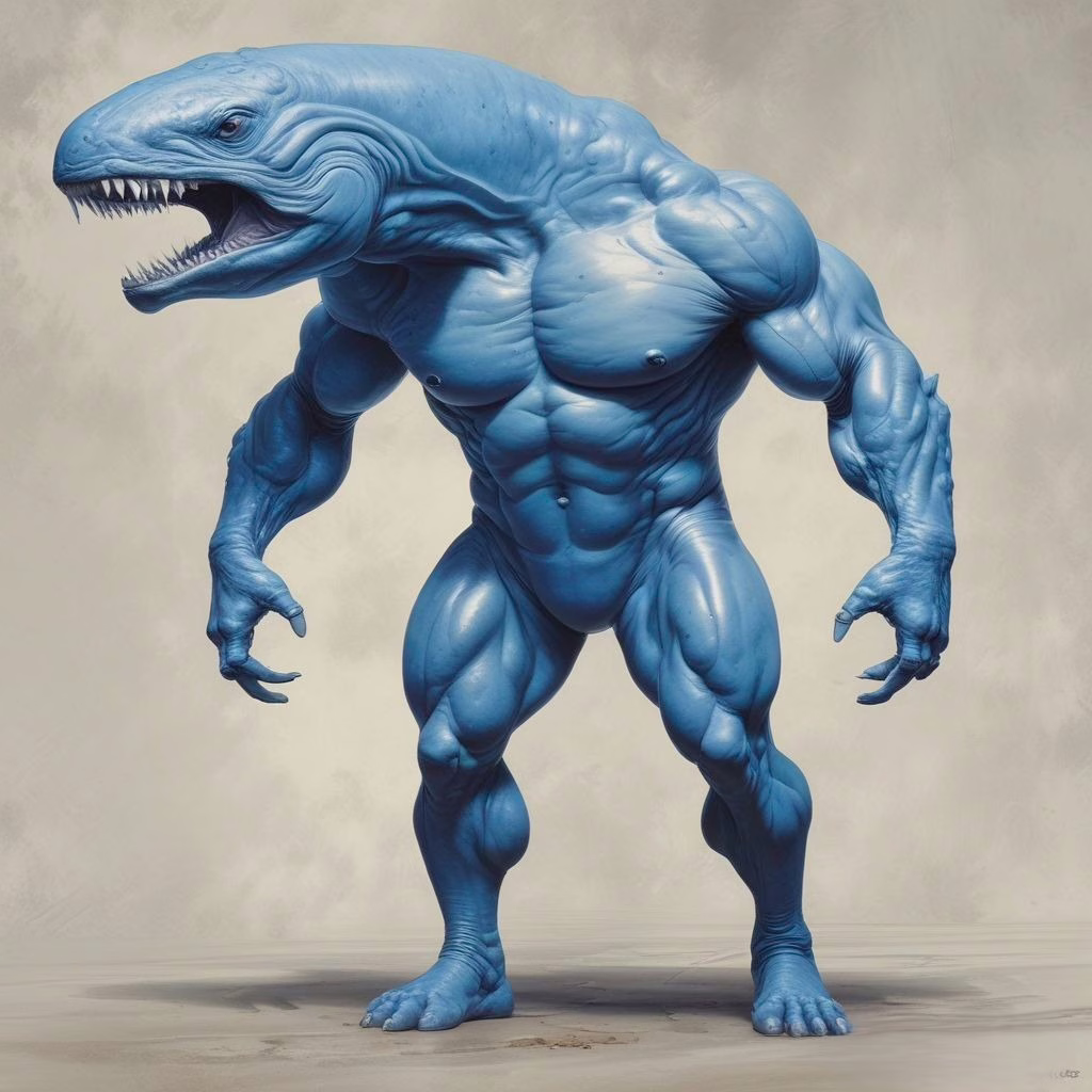 Blue Whale Man 2d Video Game Character 2
