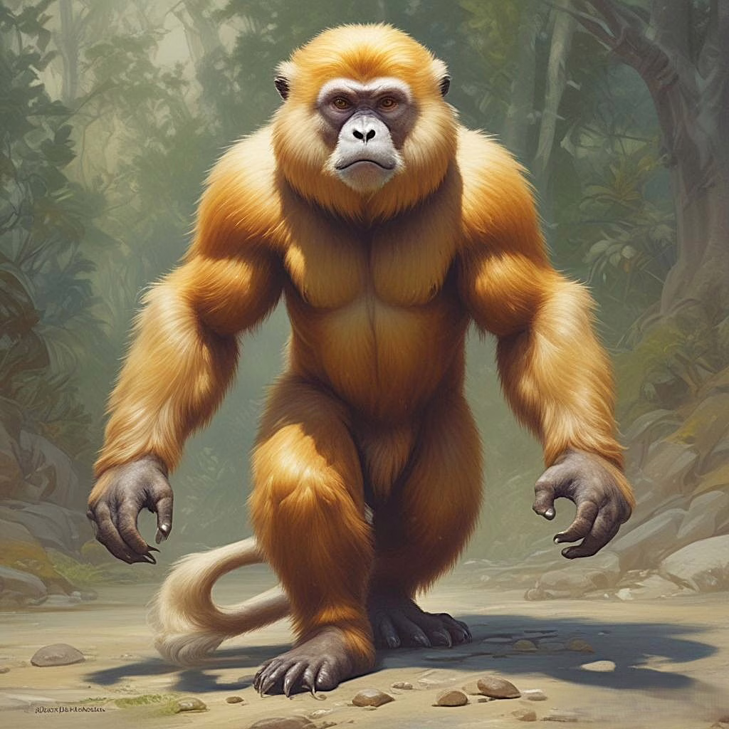 Golden Snub Nose Monkey Character Sprite