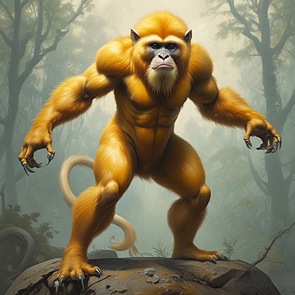 Golden Snub Nose Monkey Character Wallpaper Hd 4k 4