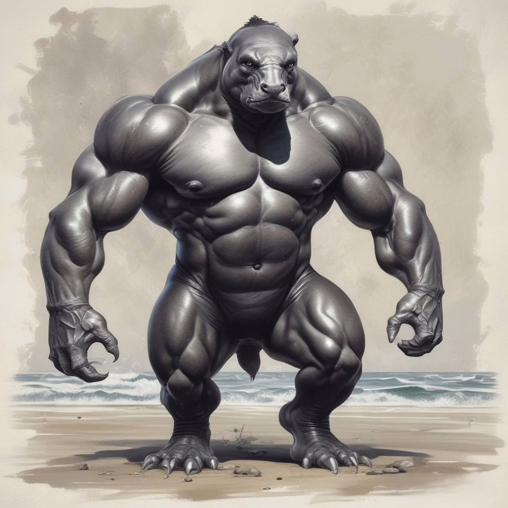 Orca Dragon Man Video Game Character 2