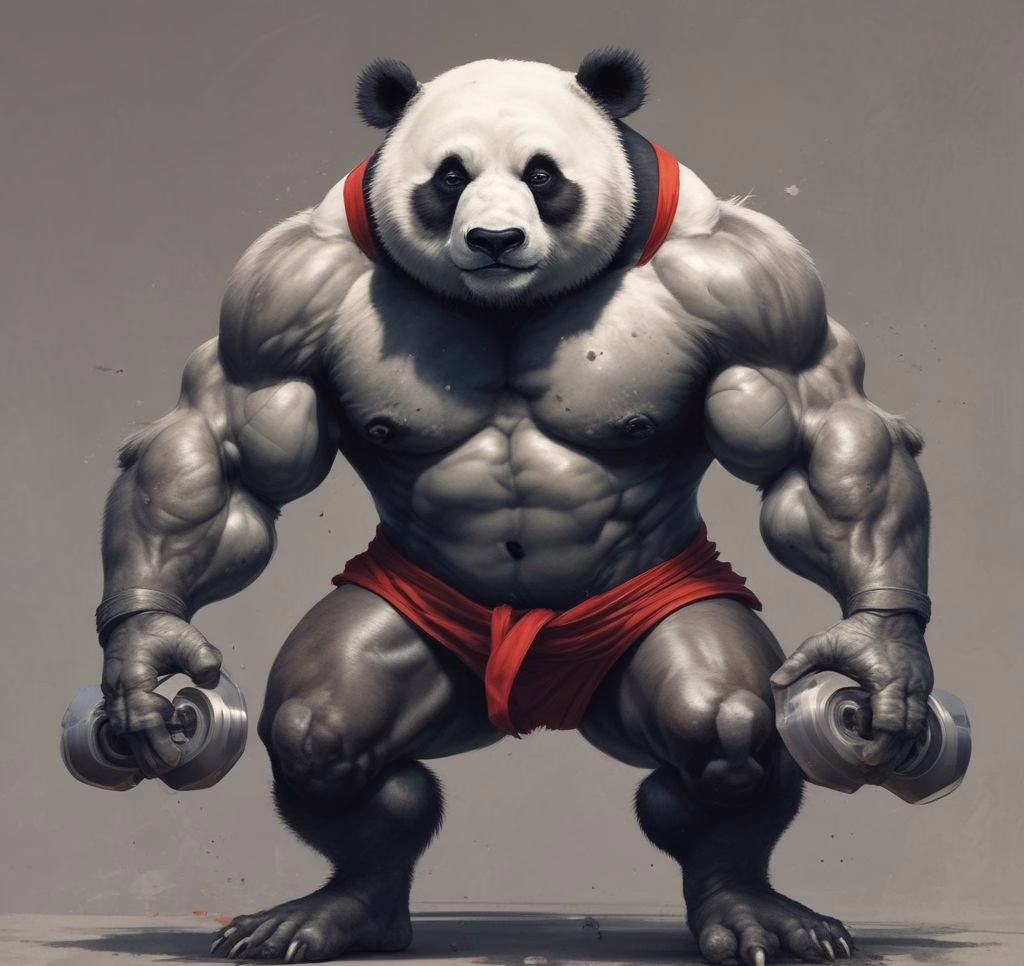 Panda Man Dragon 2d Video Game Character 6