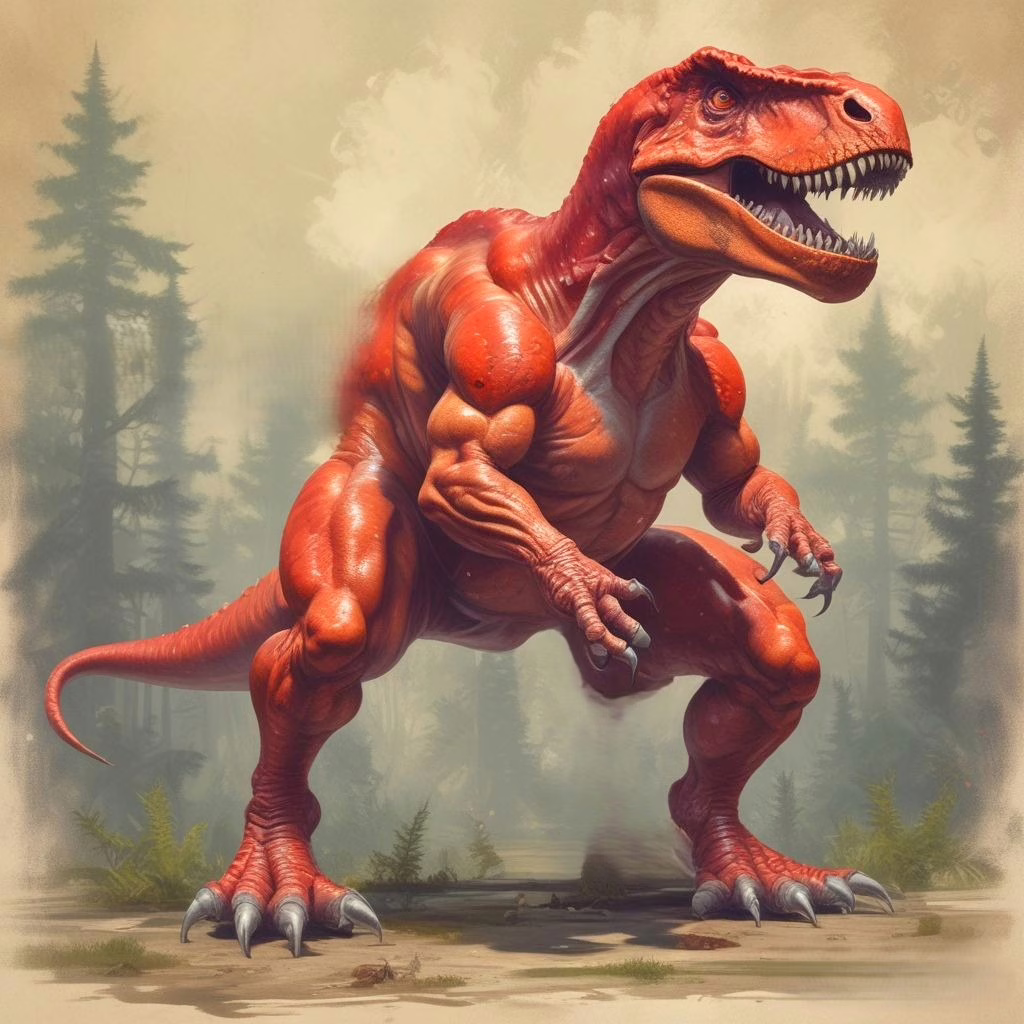 Red Dino Dragon Character Wallpaper High Quality 3