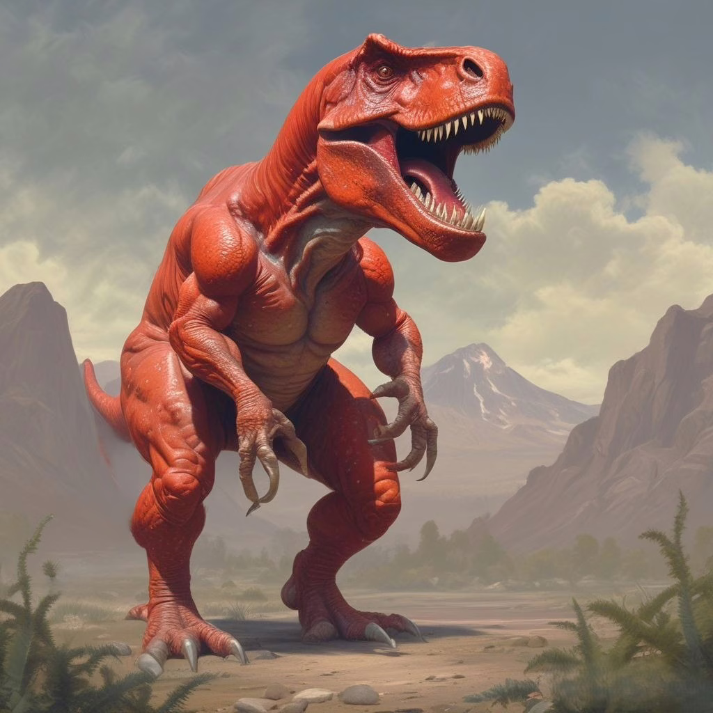 Red Dino Dragon Character Wallpaper High Quality 4