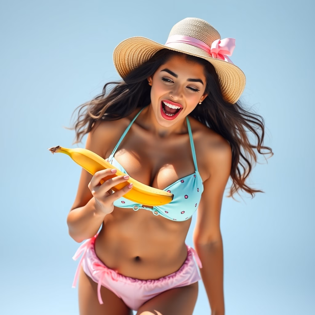 Micro Bikini Teen Eat Banana 3